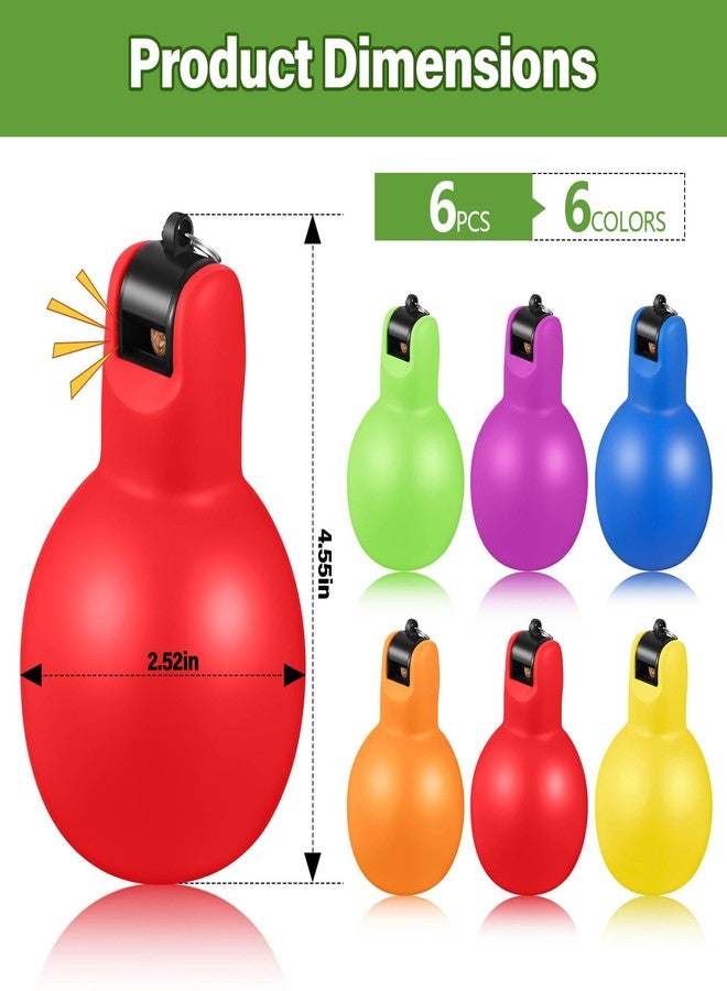Rotatingpals 6 Pcs Hand Squeeze Whistles with Lanyards Multicolored Coach Whistle for Coaches Referees Handheld Sports for Indoor Outdoor Home Sports, Soft PVC (Multicolor) - Image 2